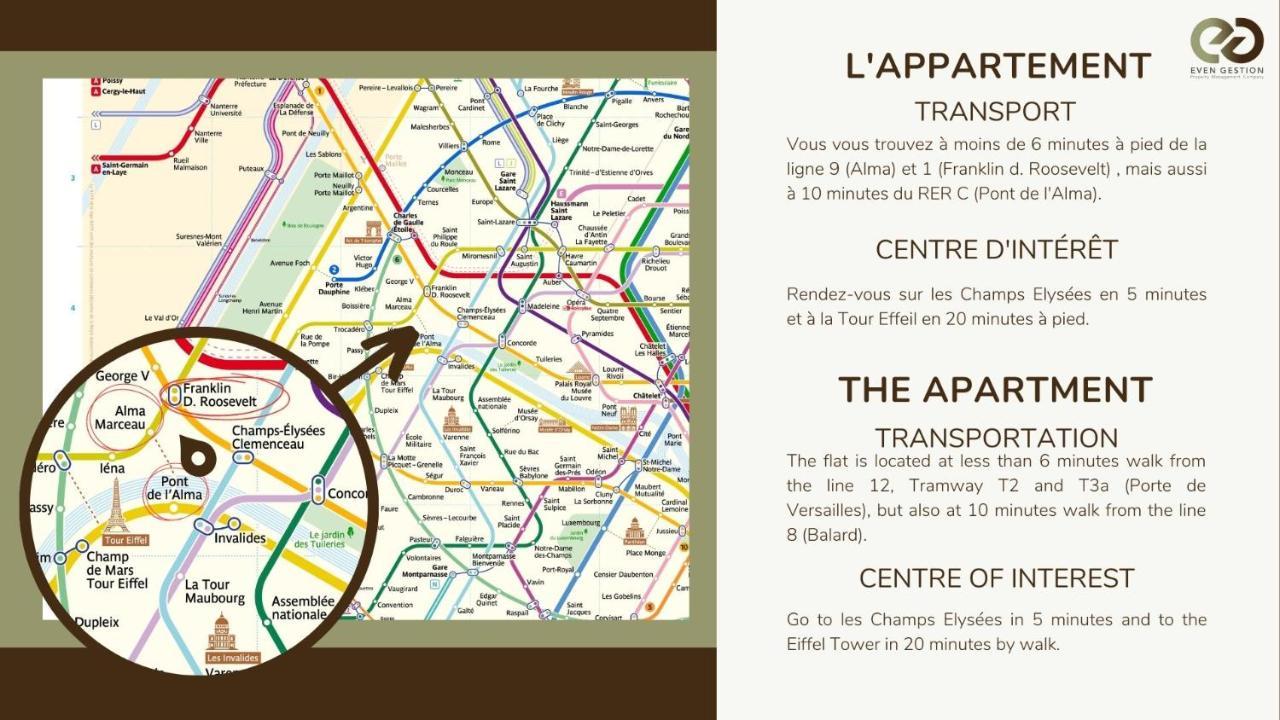 Champs Elysees!Montaigne, New Luxurious 6Pers Flat Paris Eksteriør bilde